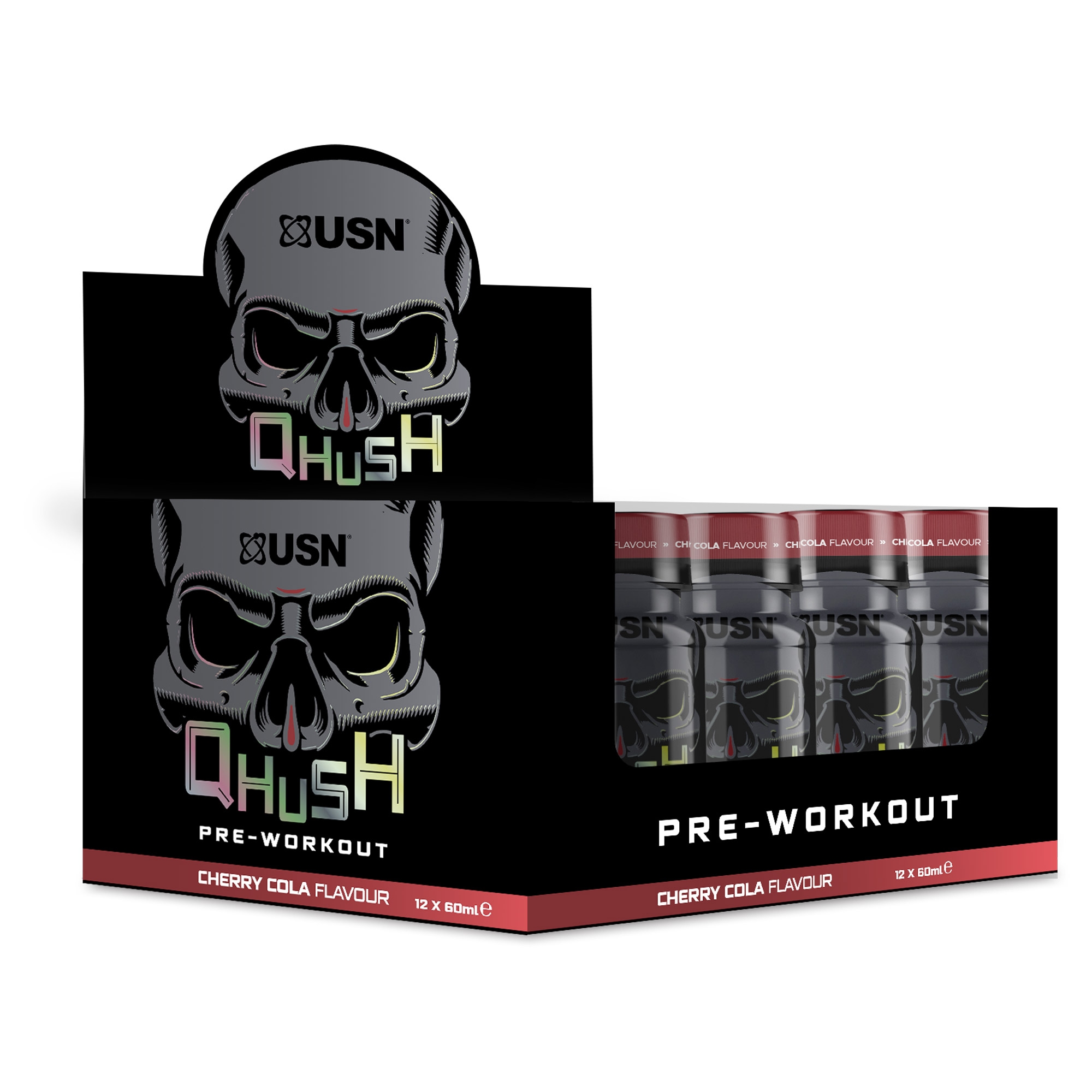 USN QHUSH PRE-WORKOUT SHOT, 12x60ml
