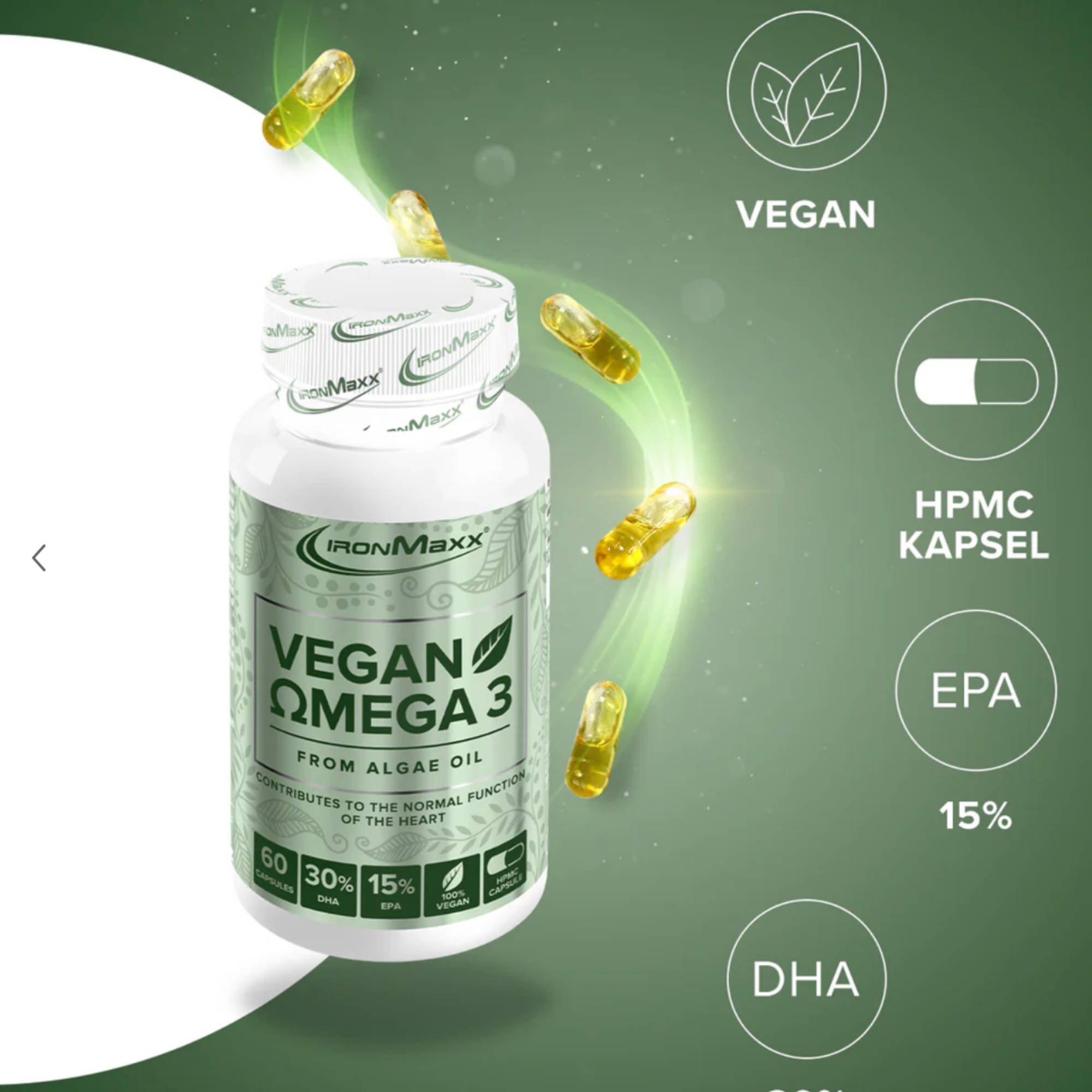 IRONMAXX VEGAN OMEGA 3, 60 Kapseln