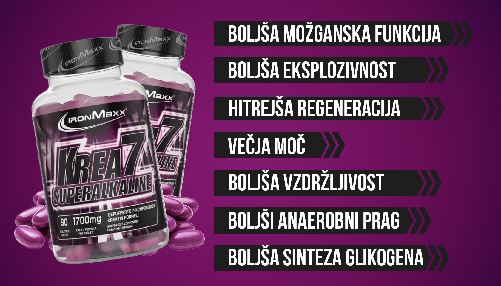 IRONMAXX KREA7 SUPERALKALIN, 90 tabs