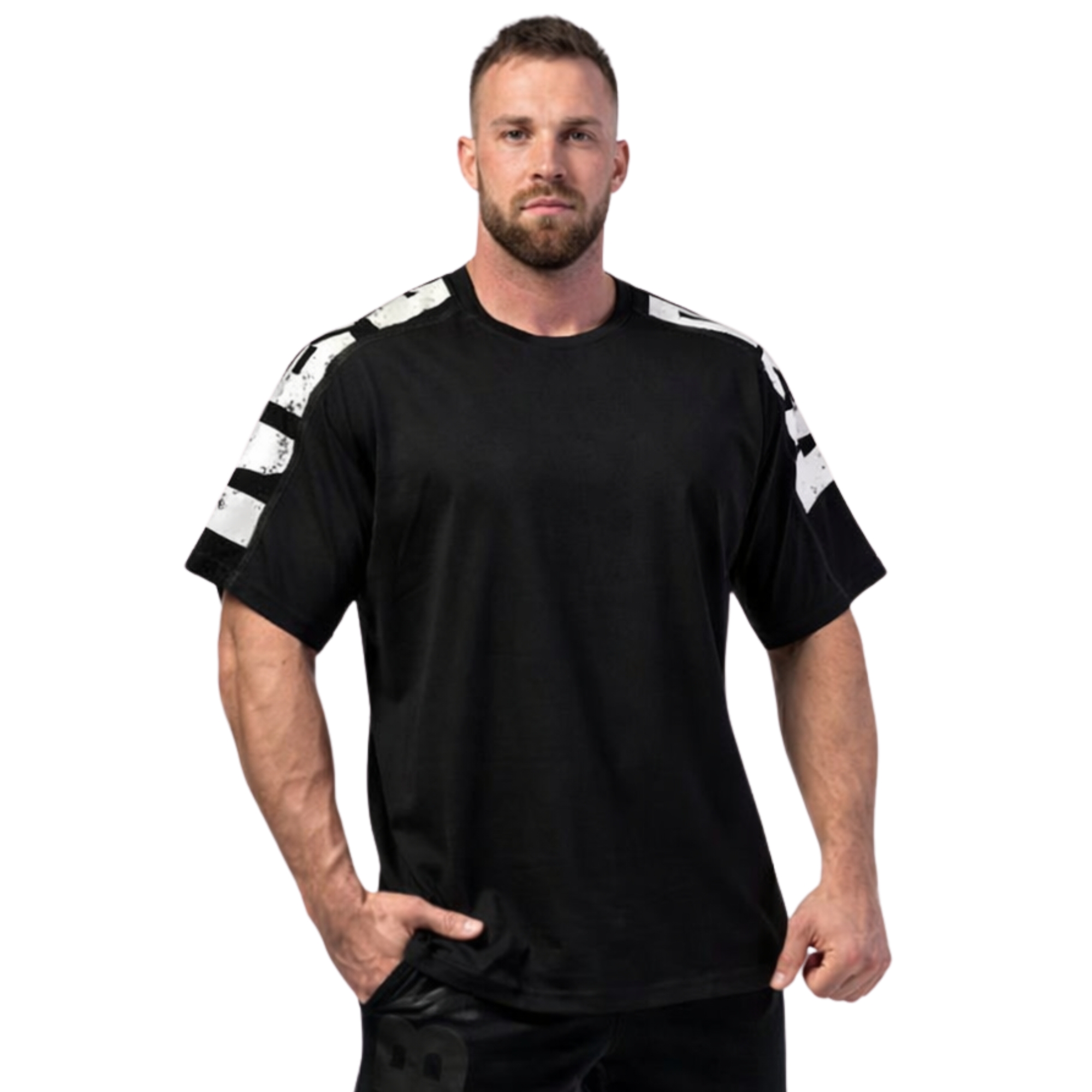 NEBBIA OVERSIZED T-SHIRT LIFTING CLUB - 353, schwarz