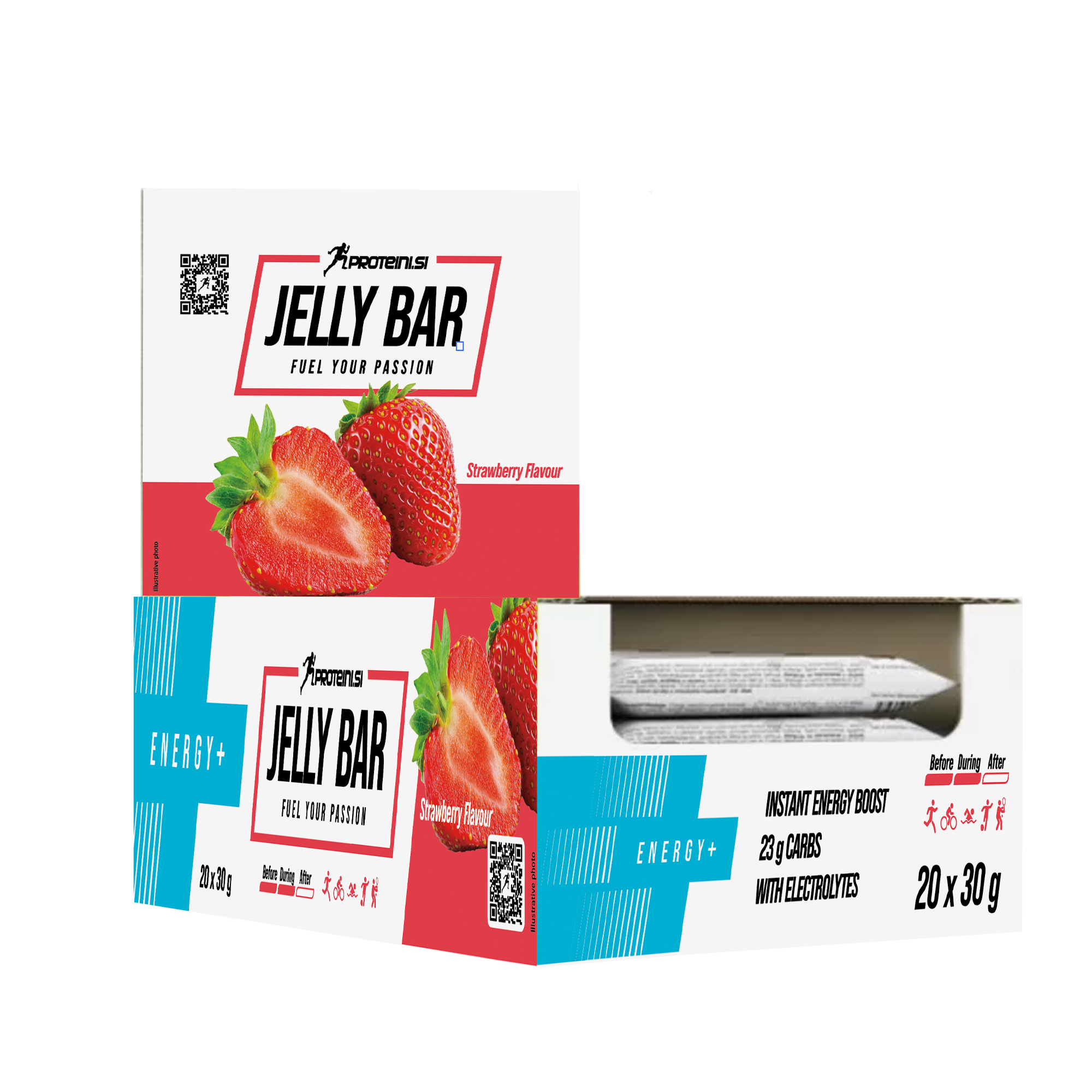 PROTEINI.SI ENERGY+ JELLY BAR, 20x30g