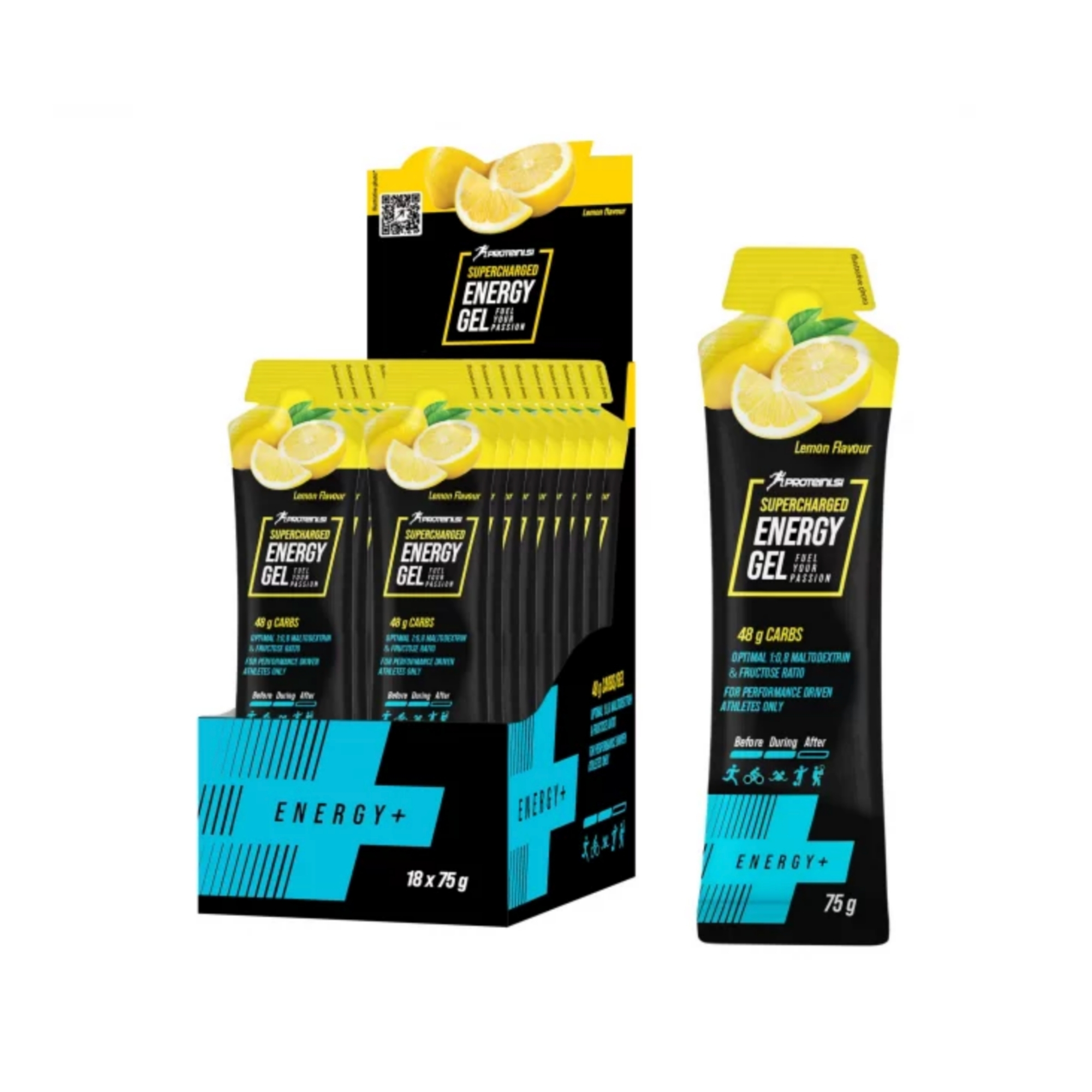 PROTEINI.SI ENERGY+ SUPERCHARGED ENERGY GEL, 18x75g