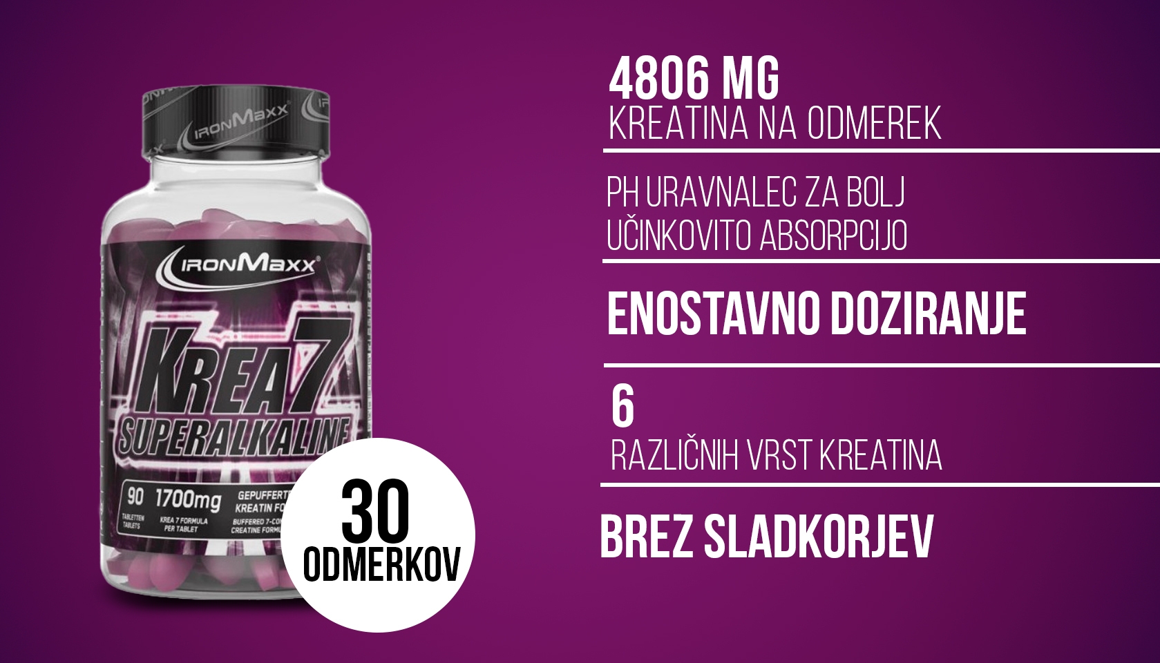 IRONMAXX KREA7 SUPERALKALIN, 90 tabs
